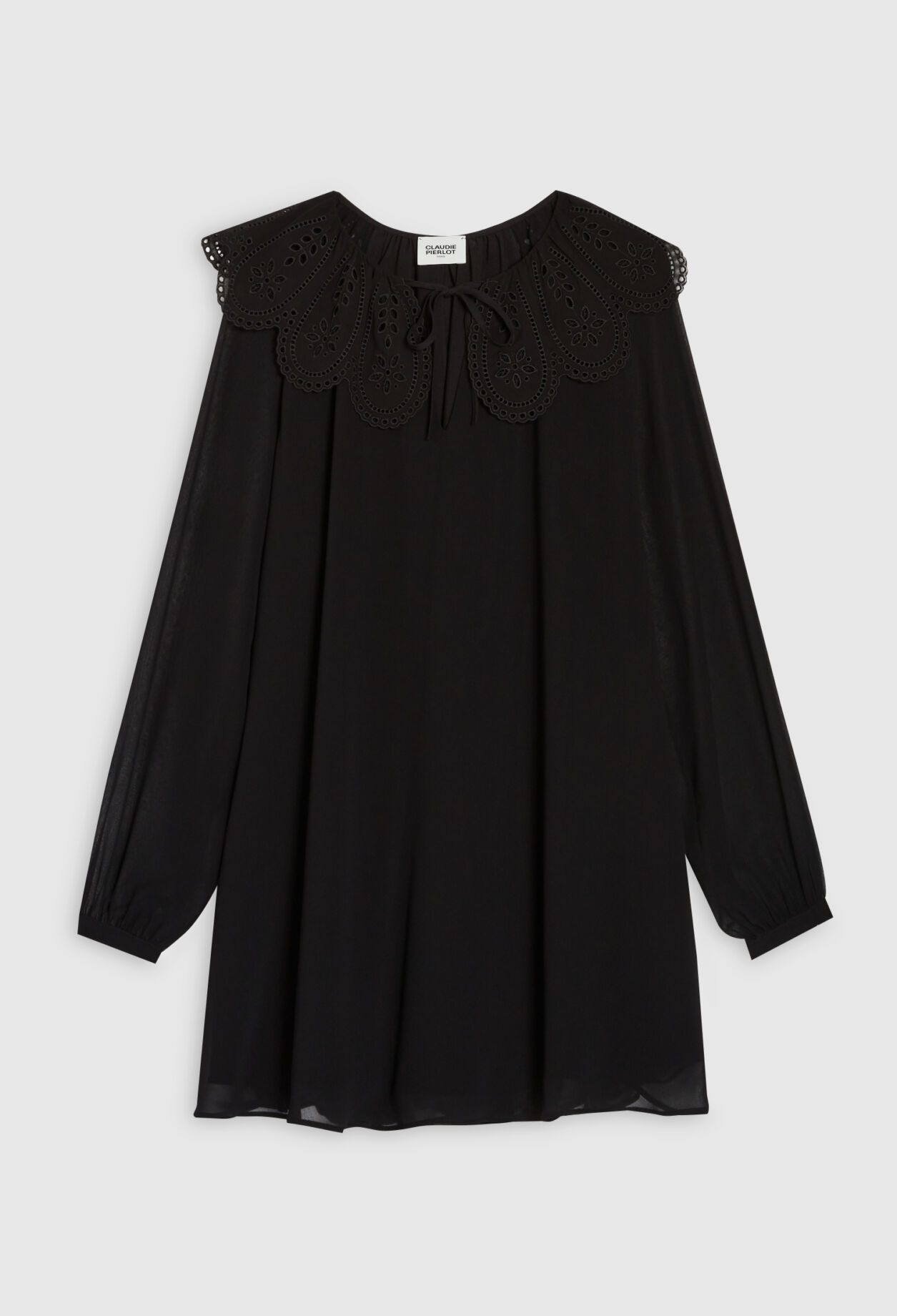 Rifi short dress with large collar