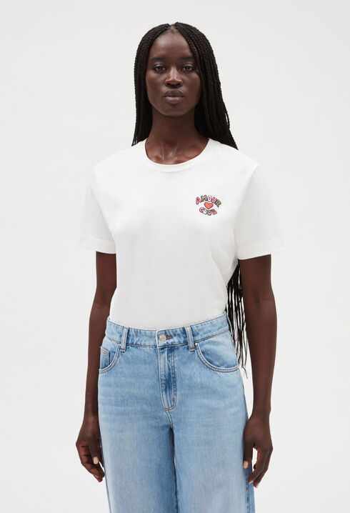 White short-sleeved Amour Club T-shirt
