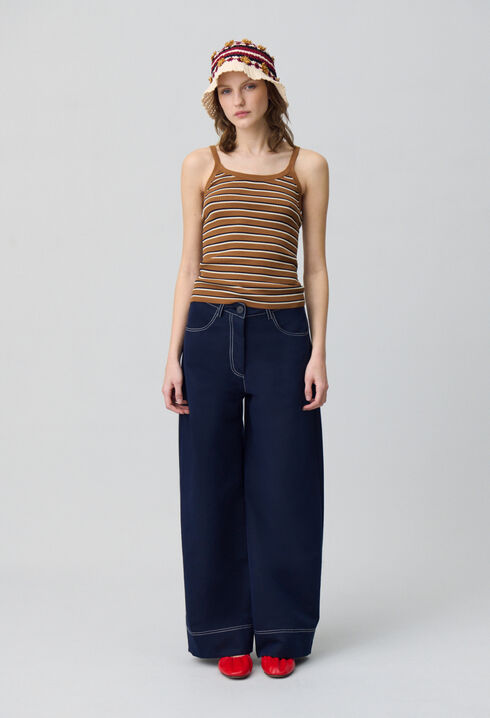 Striped Fine Knit Tank Top