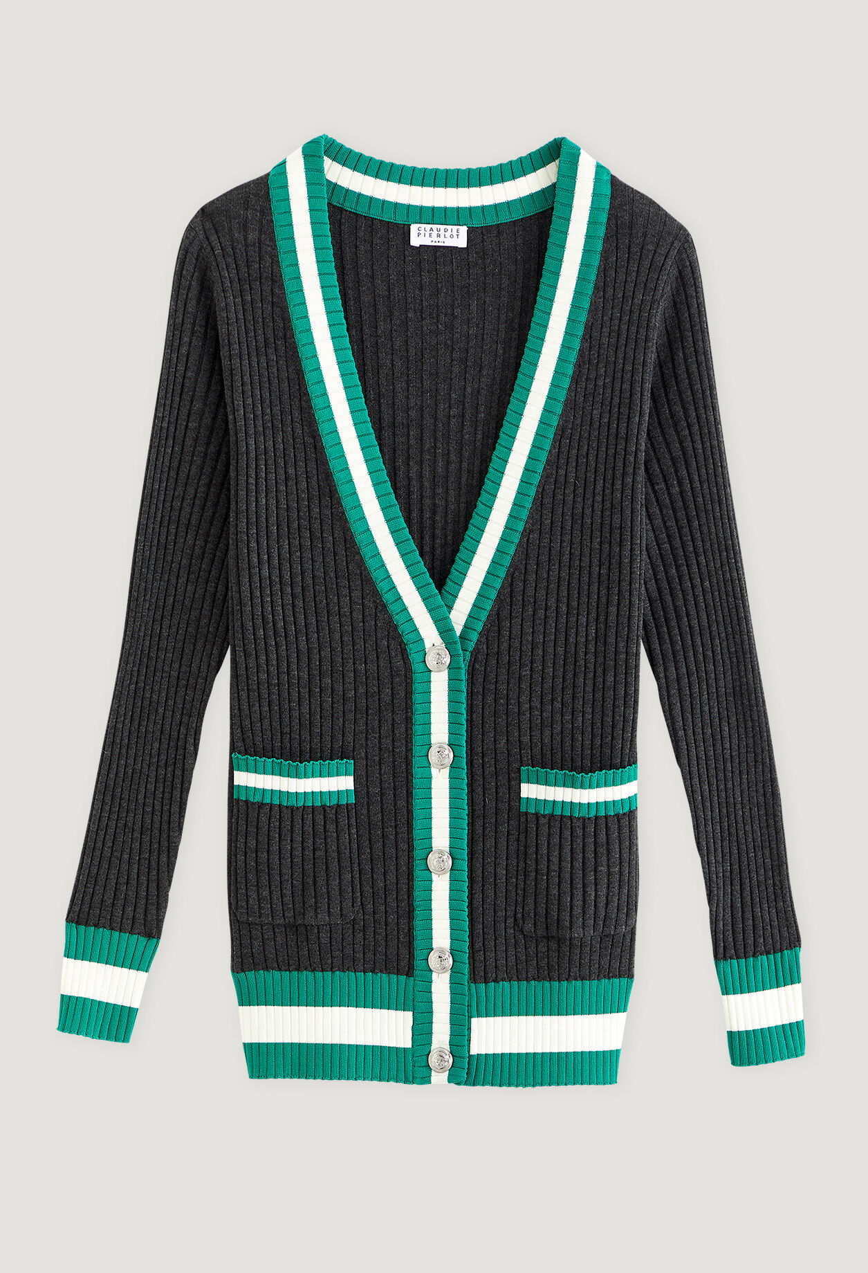 CLAUDIE PIERLOT ストライプカーディガン Two-tone cardigan for women | Claudie Pierlot