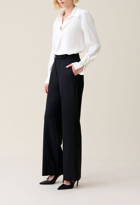 Navy wool suit trousers