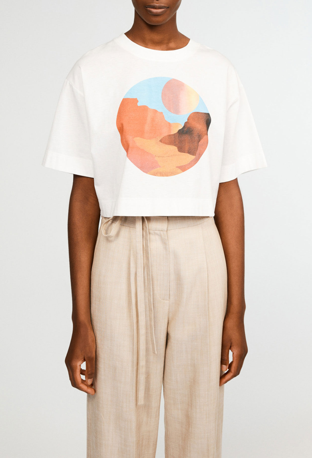Cropped organic cotton T-shirt