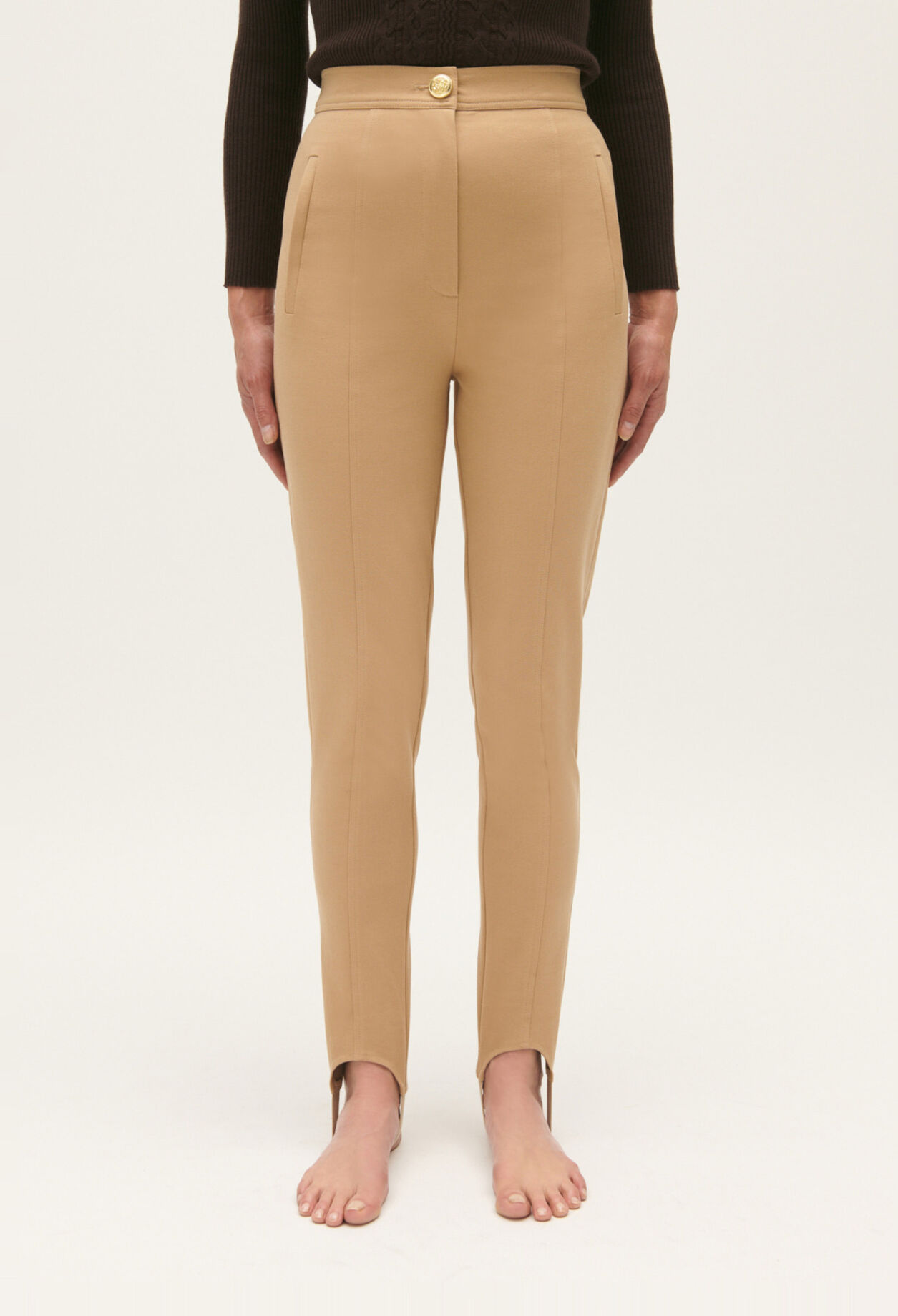 High-rise slim-fit trousers