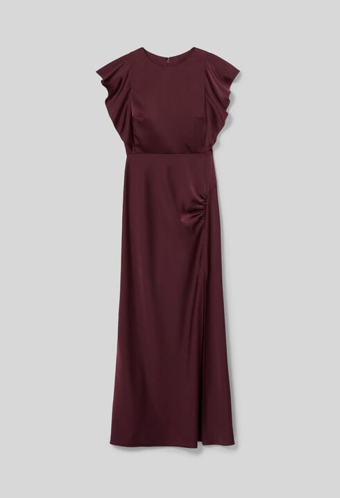 Slit Satin Maxi Dress