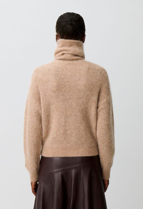 Brushed effect knit cardigan