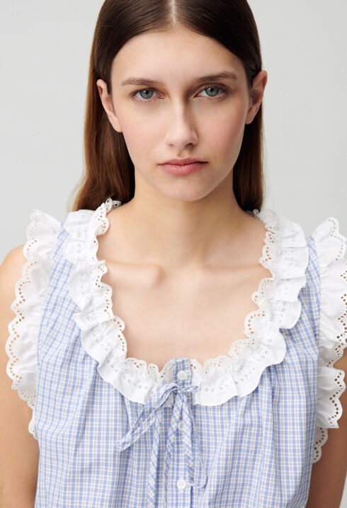 Lace checkered top