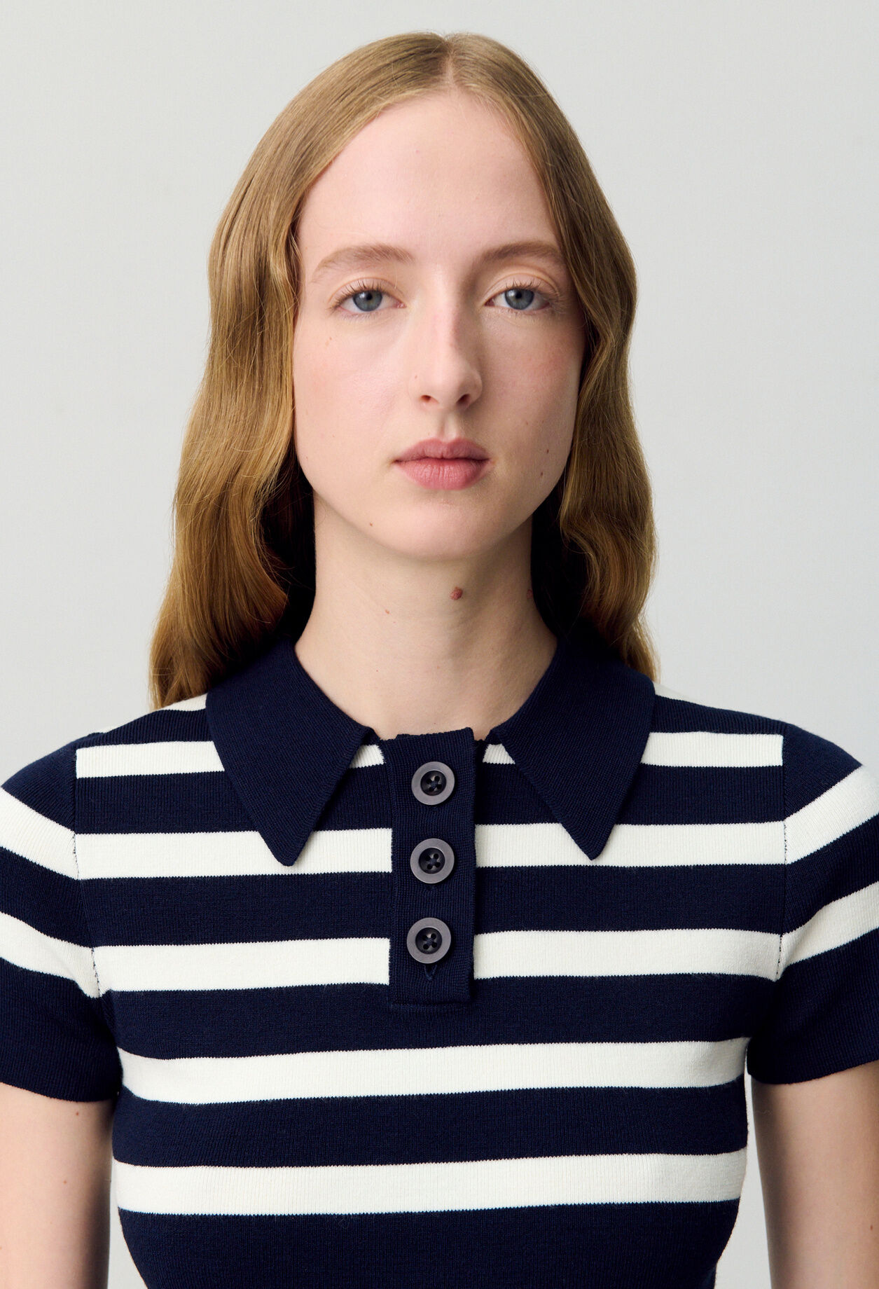 Fine Knit Polo Top