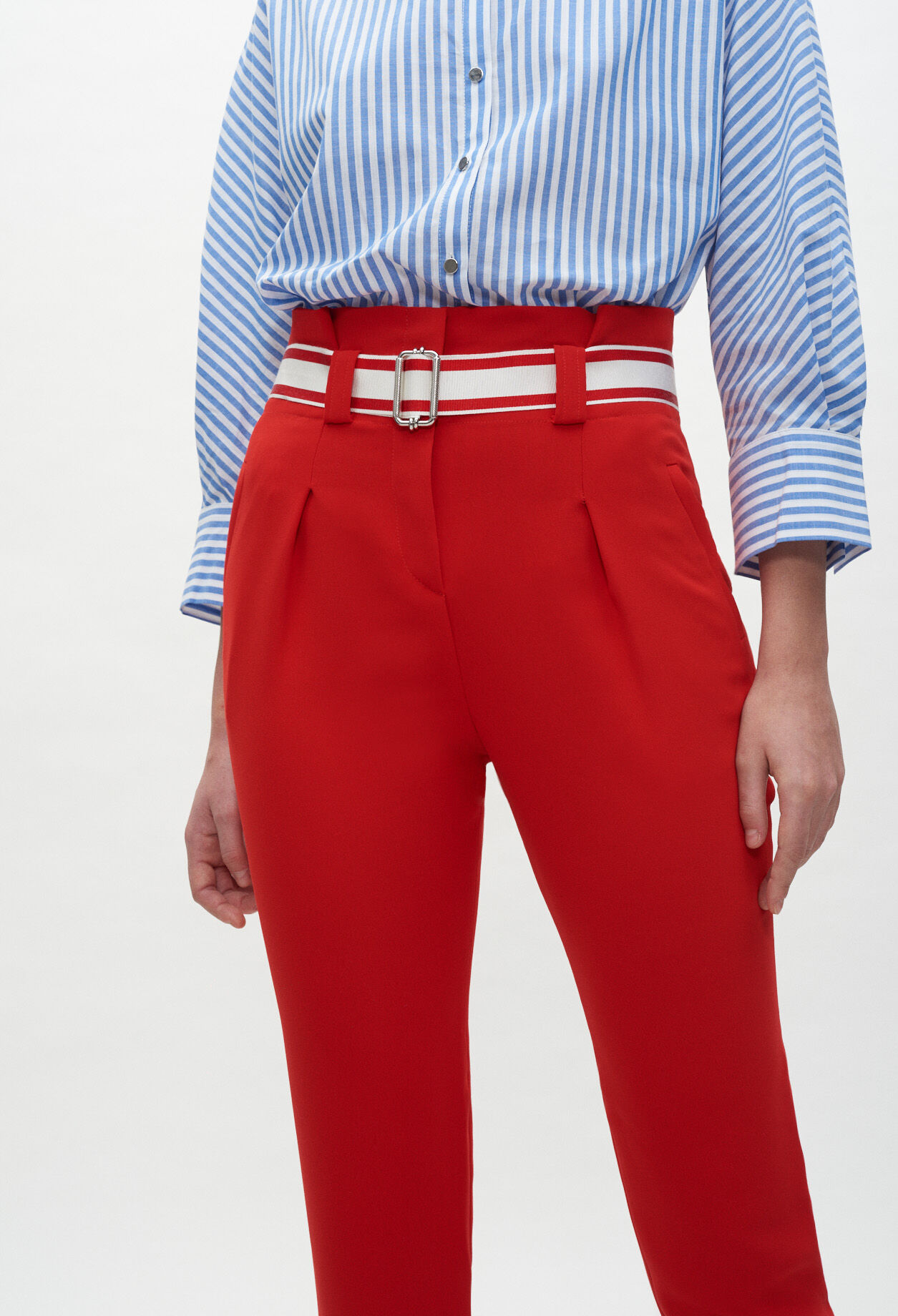 Belted suit trousers