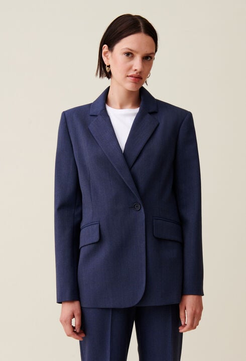 Navy double-breasted blazer