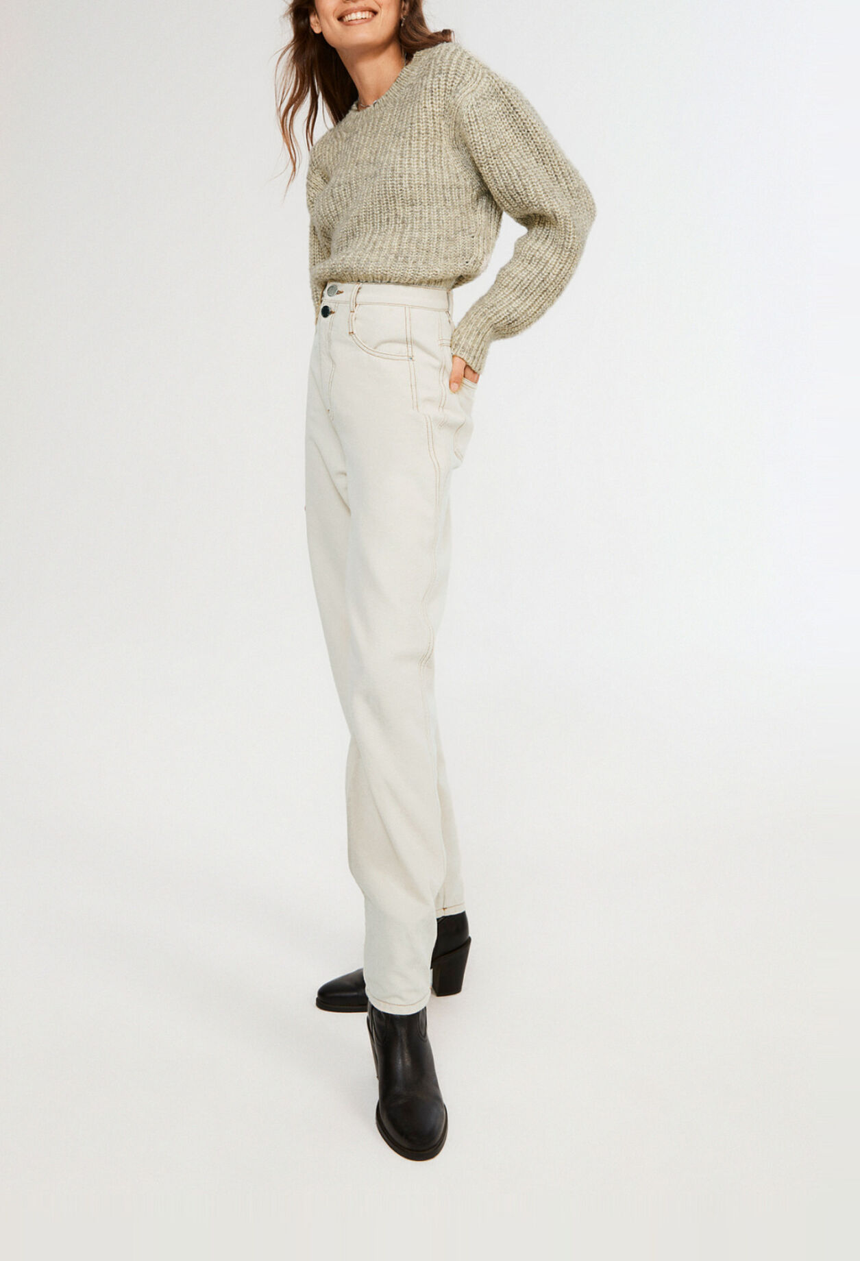 Beige ecowash denim jeans Beige ecowash denim jeans