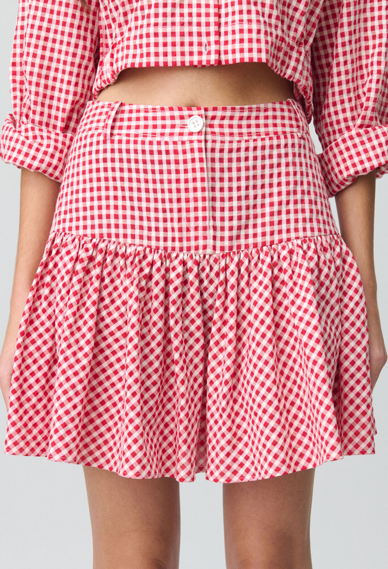 Gingham Check Mini Skirt