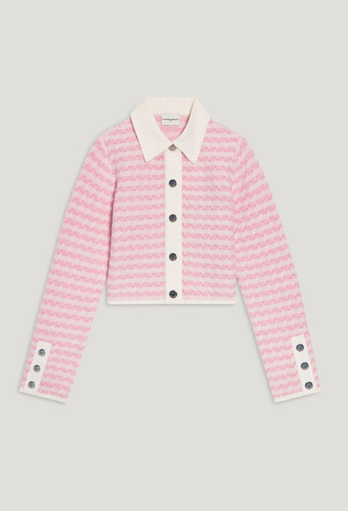 Two-tone knit cardigan