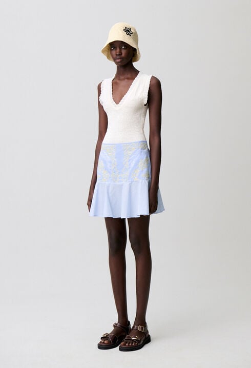 Short printed skirt