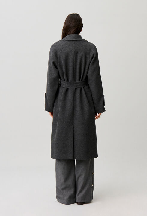 Mid-length wool blend coat