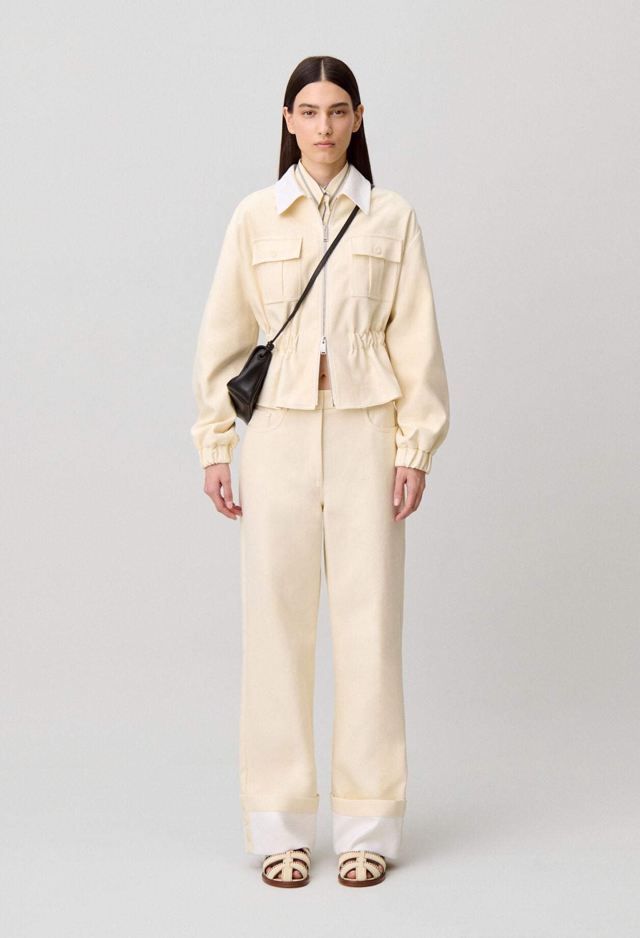 Cotton shirt collar jacket