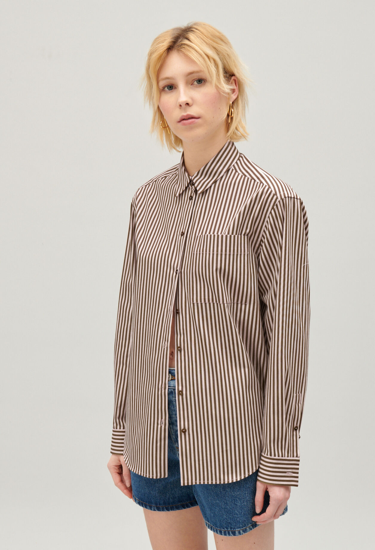 Bronze striped shirt