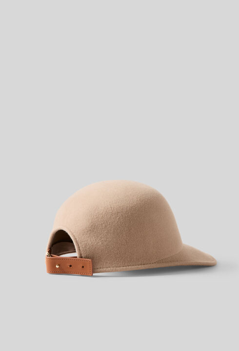 Camel wool felt cap