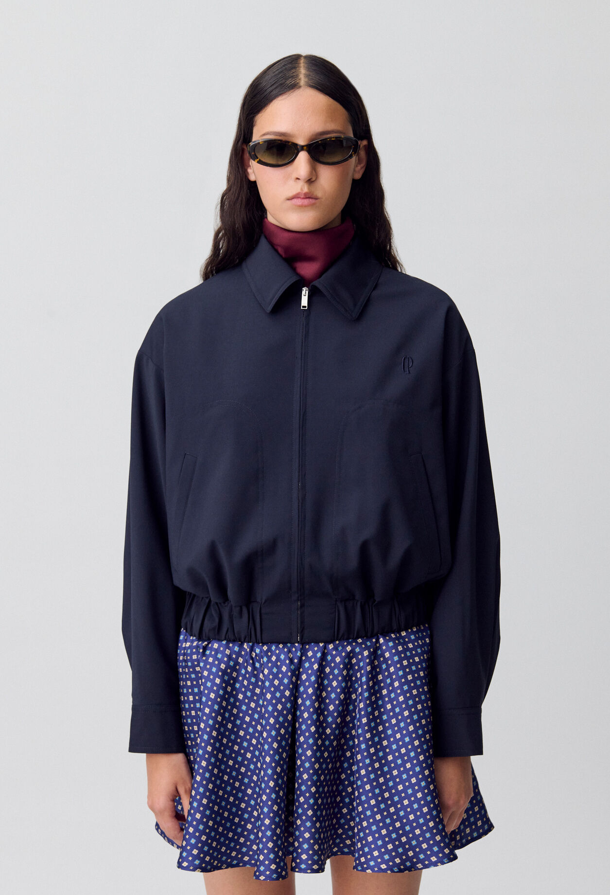 Oversized zip-up jacket