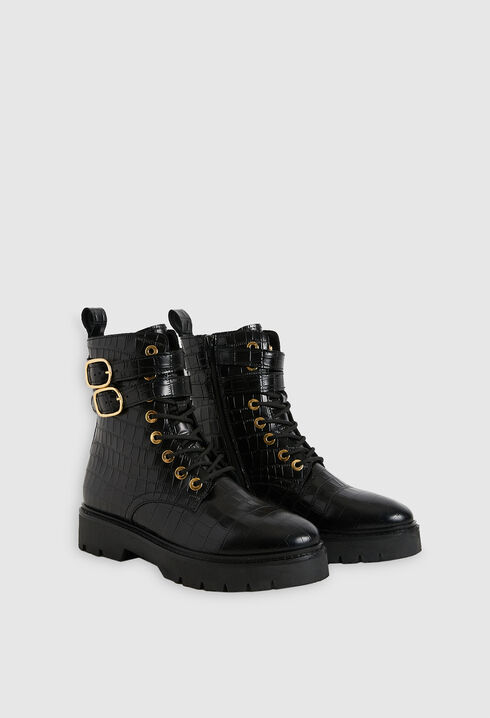 Boots montantes à lacets