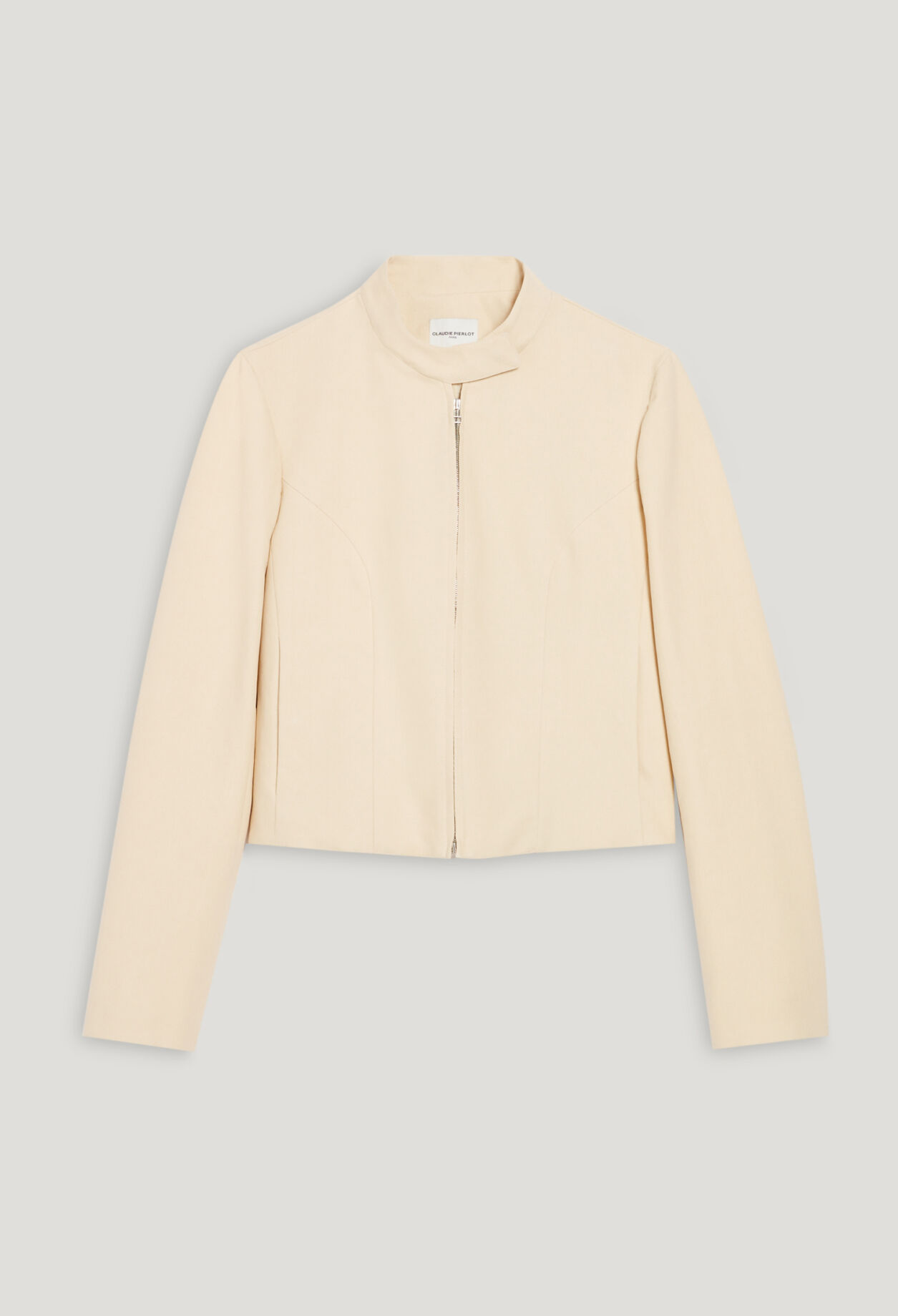 Pale beige biker jacket