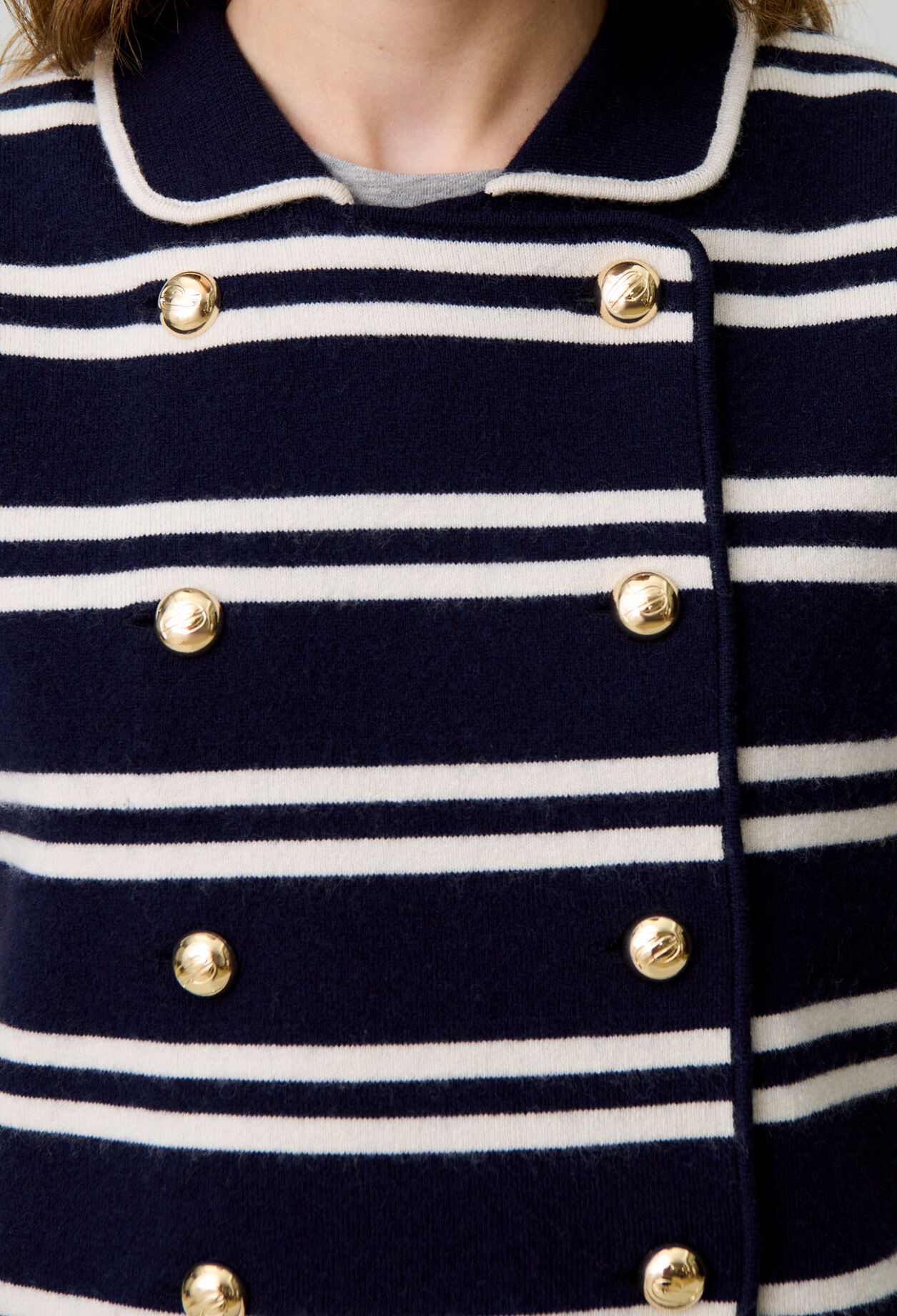 Sleeveless Striped Cardigan