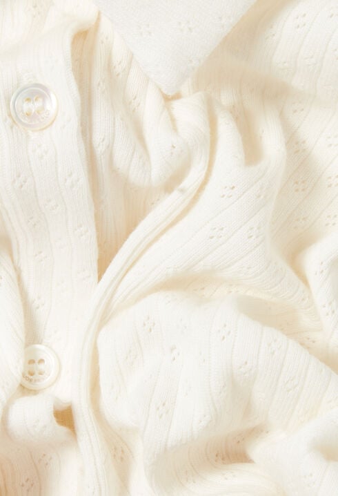 Ecru shirt collar top