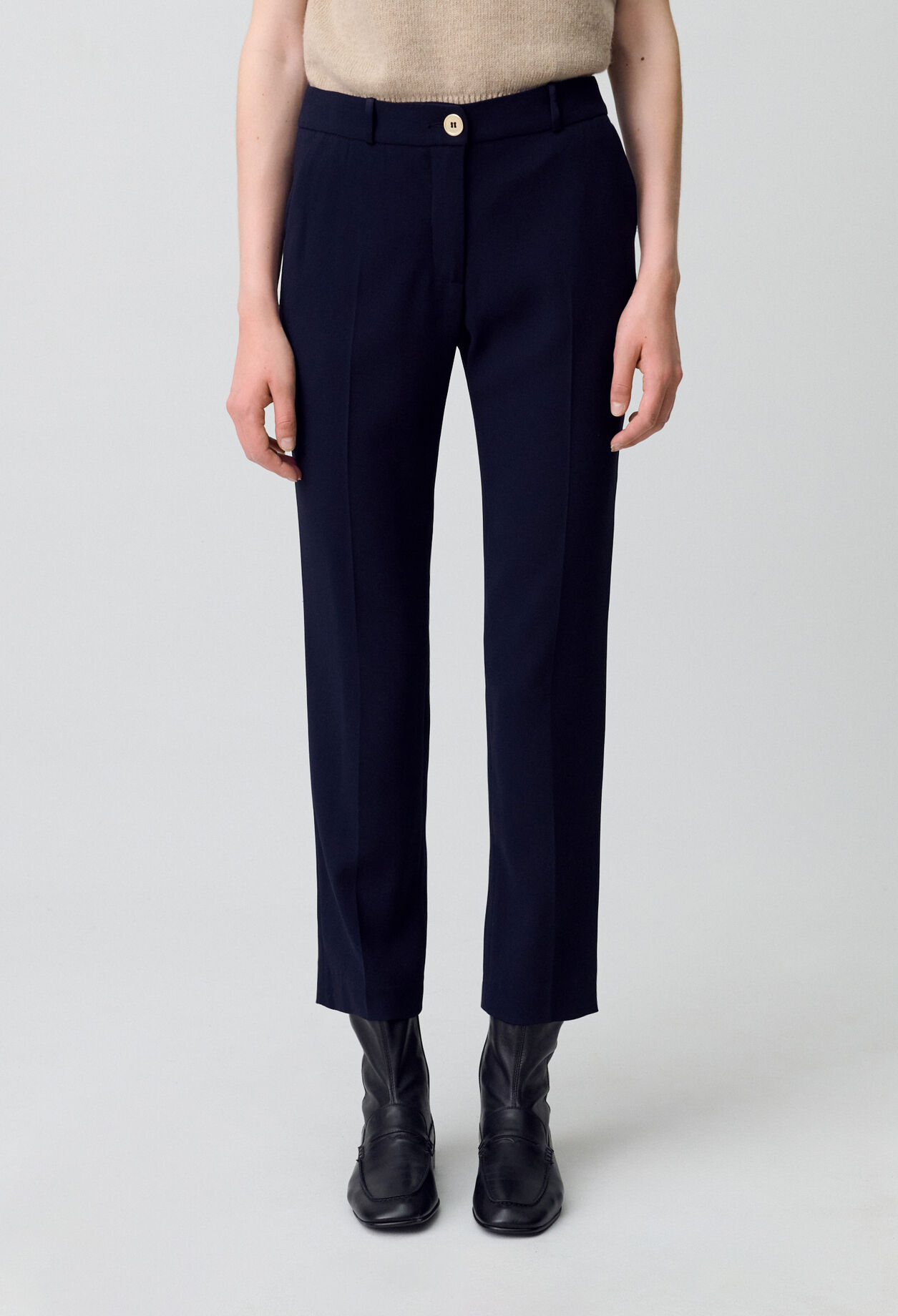 Plain tailored trousers