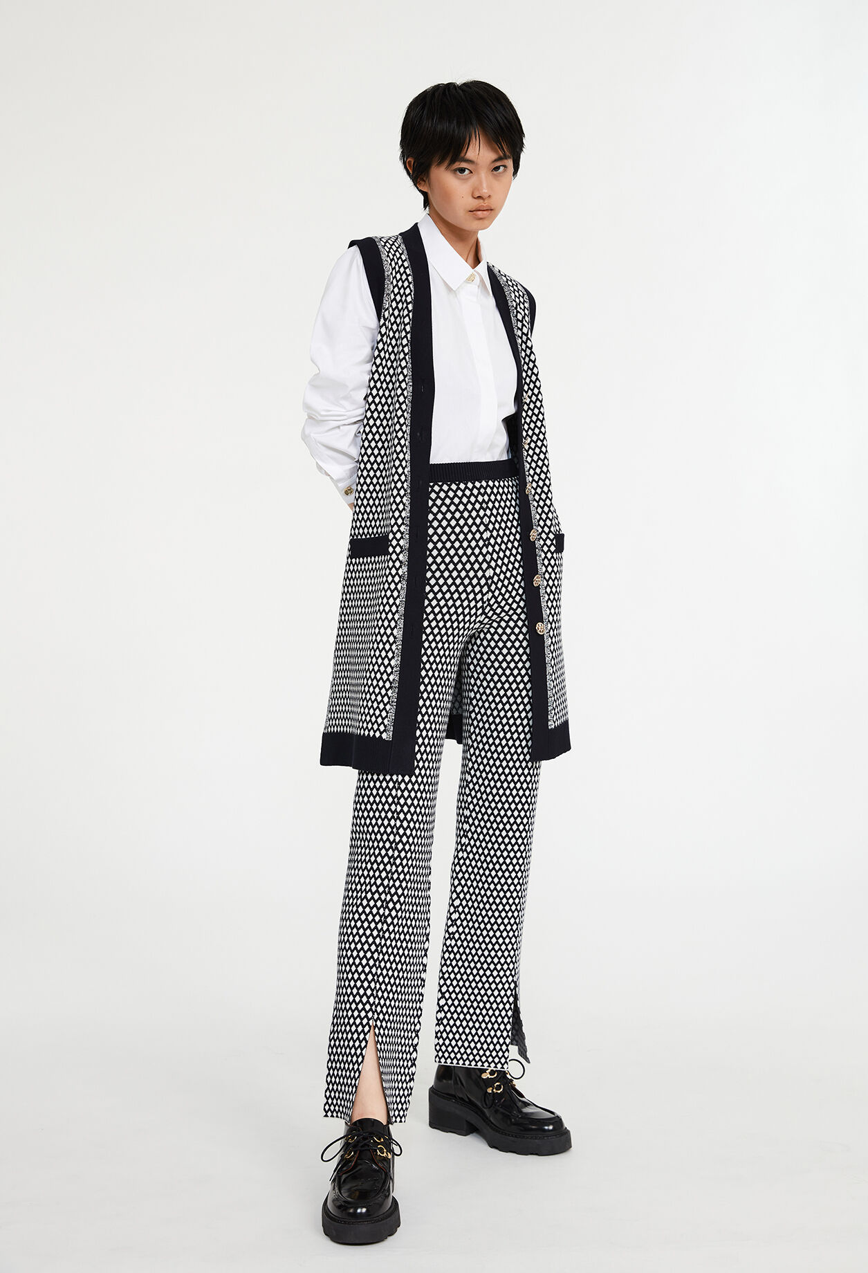 Pull sans manche à motifs graphiques Pull sans manche à motifs graphiques