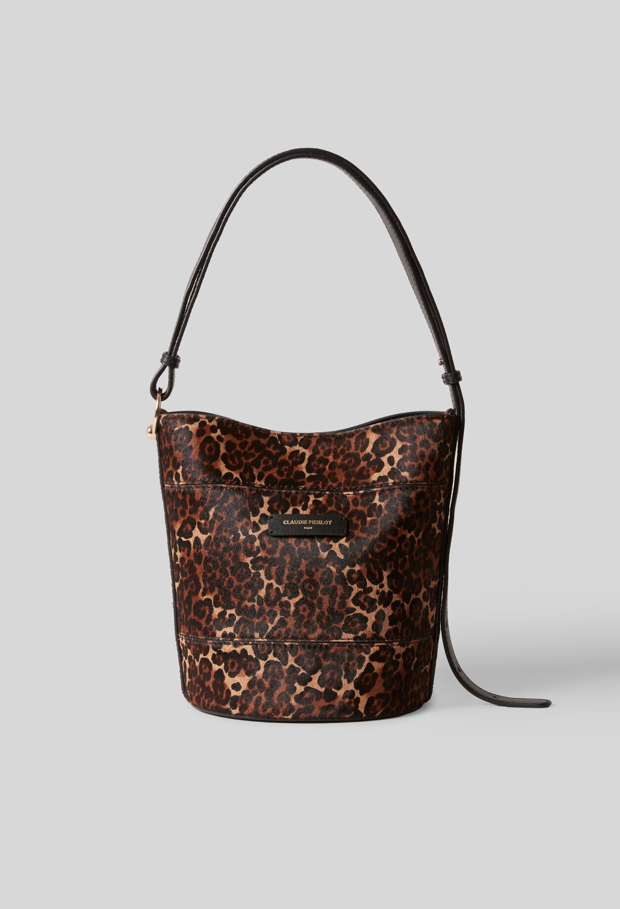 Solveig Leopard Bucket Bag