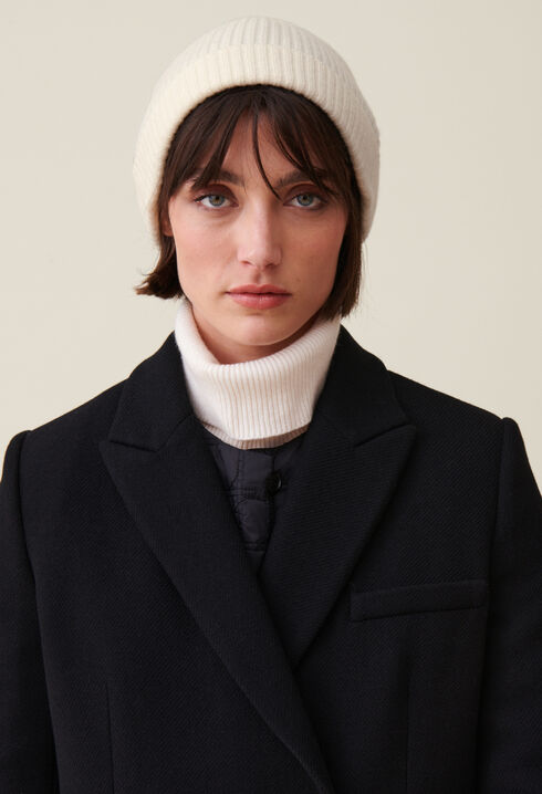 Cashmere ribbed hat CP embroidery