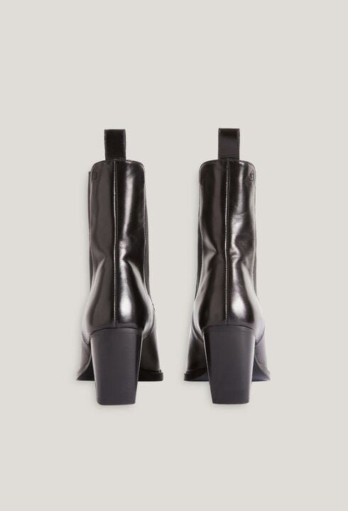 Black leather boots