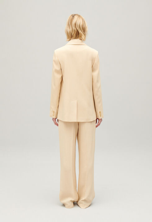 Beige textured suit jacket
