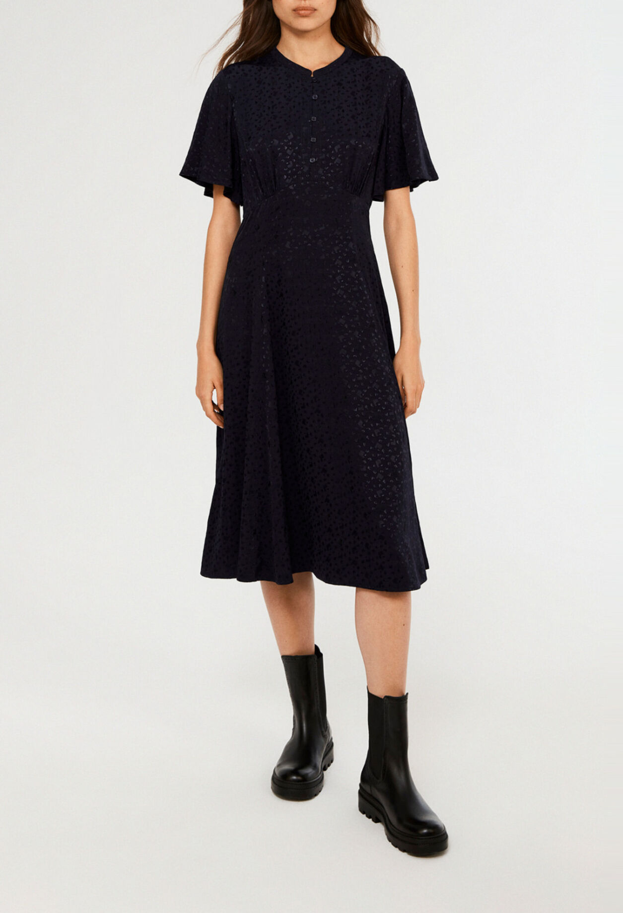 Mid-length dress made from