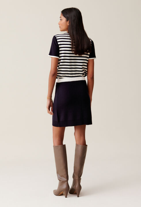 Wool Skirt with Elastic Waist