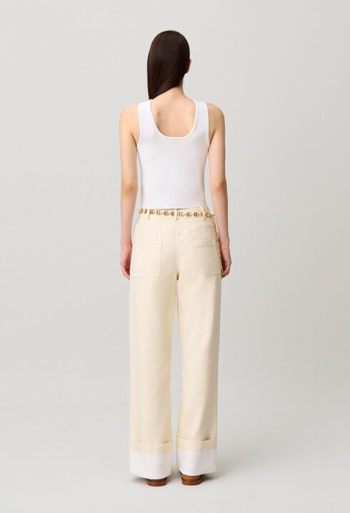 Cropped top with criss-cross ties