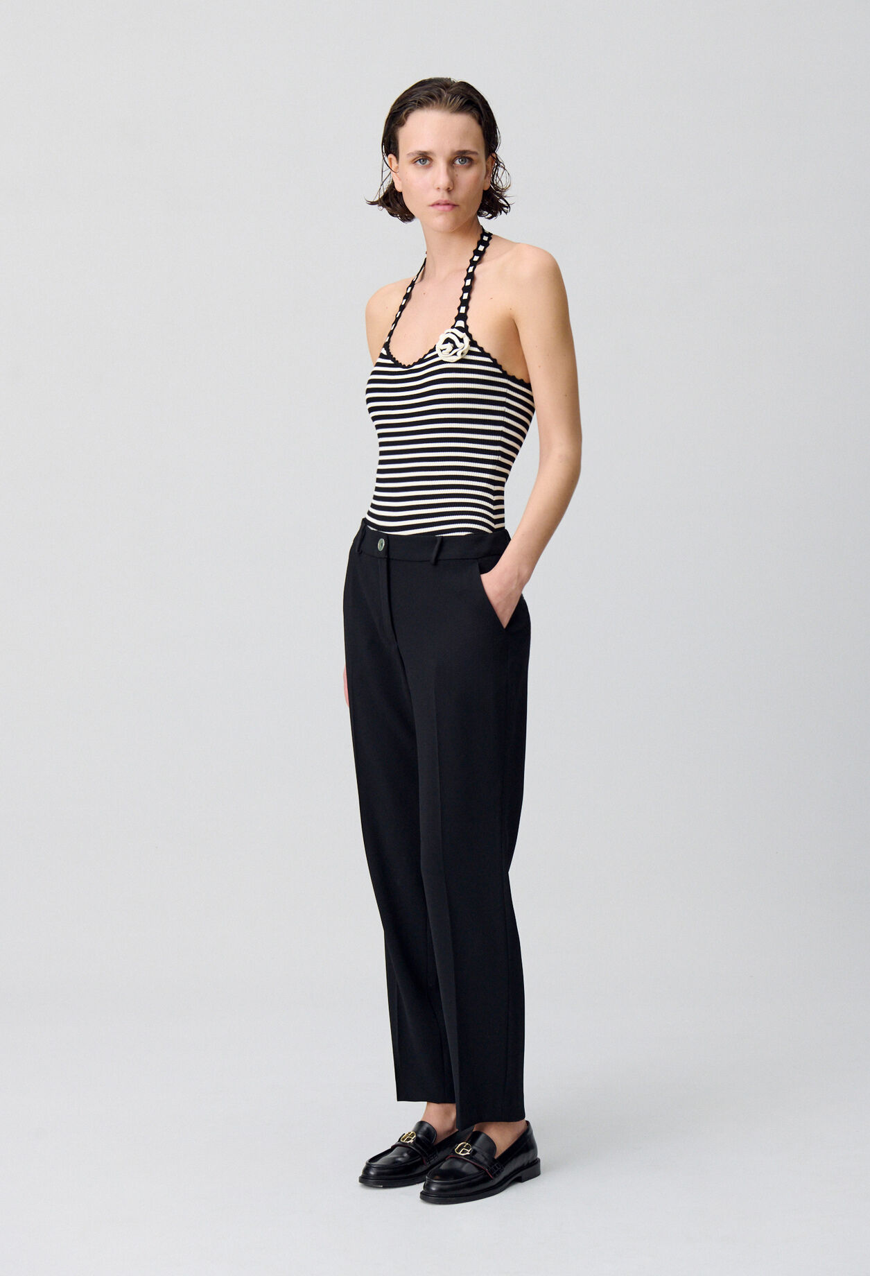 Plain tailored trousers