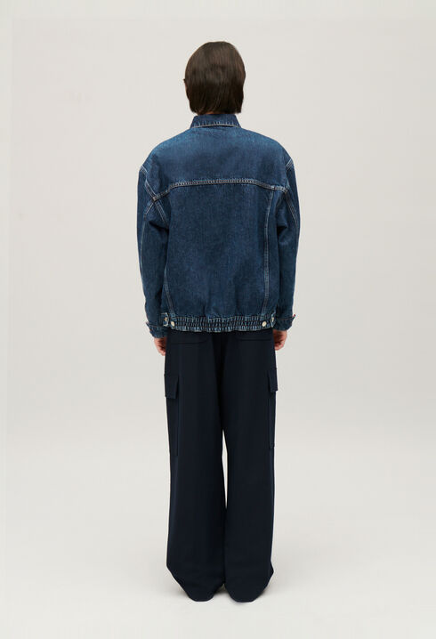 Reversible oversized denim jacket