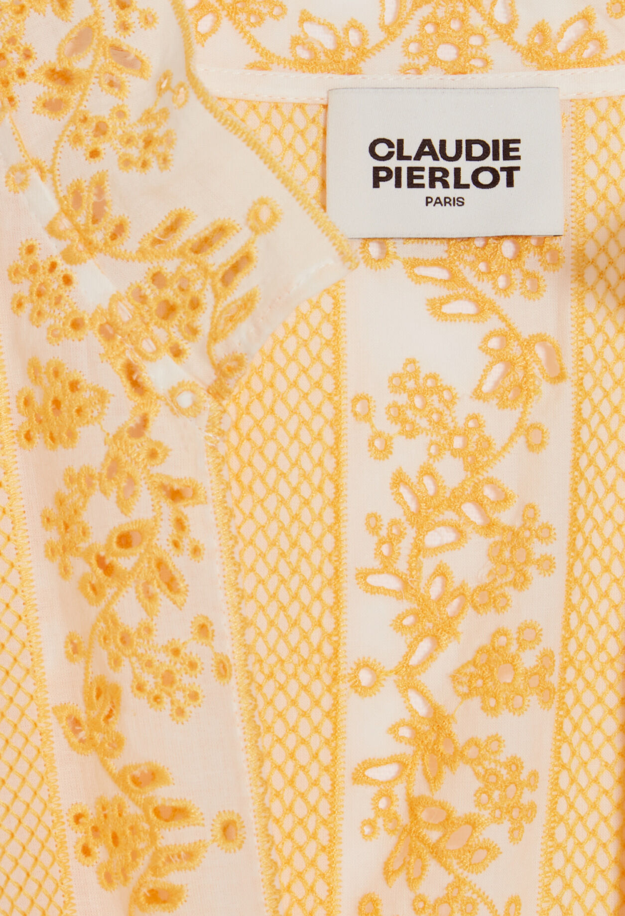 Embroidered mimosa wrap over top