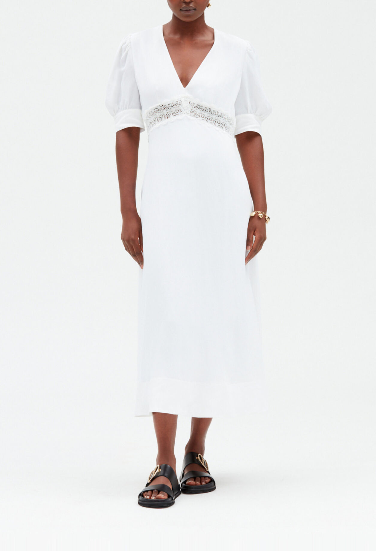 Embroidered midi dress