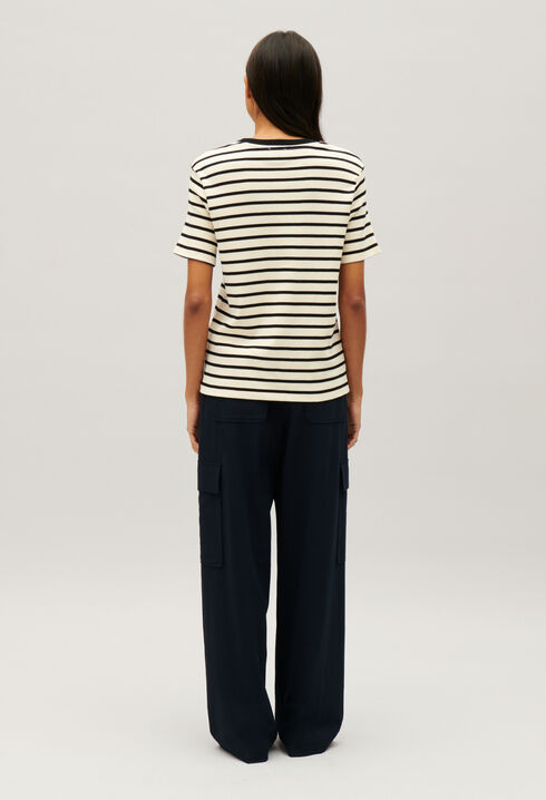 Two-tone stripy Breton T-shirt