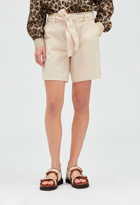 Beige cotton shorts