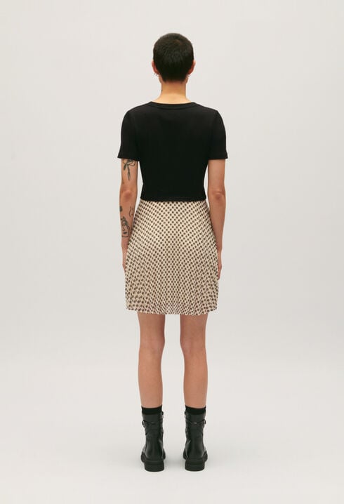 Teli short dual-material dress