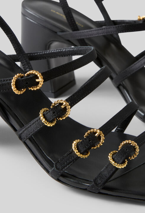 Satin heeled sandals