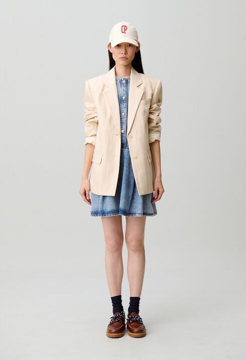 Washed flared denim dress