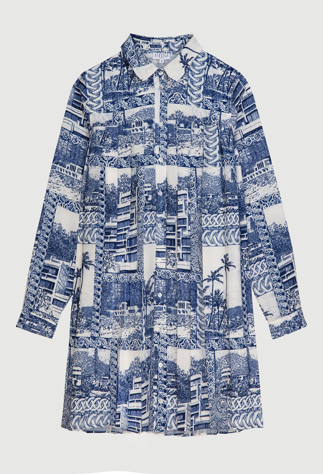 Patterned shirt dress