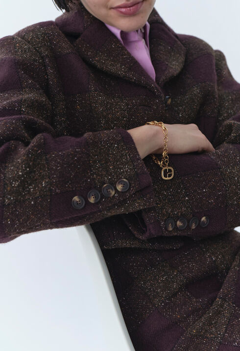 Checked Buttoned Jacket