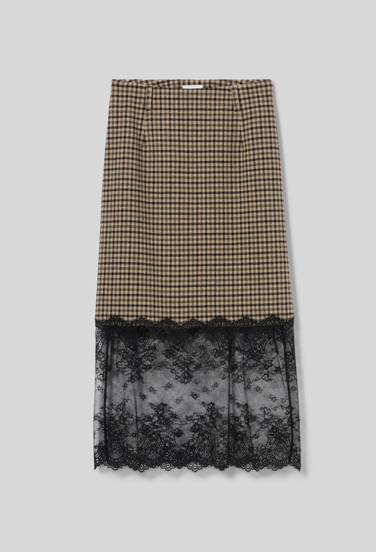Straight checked skirt