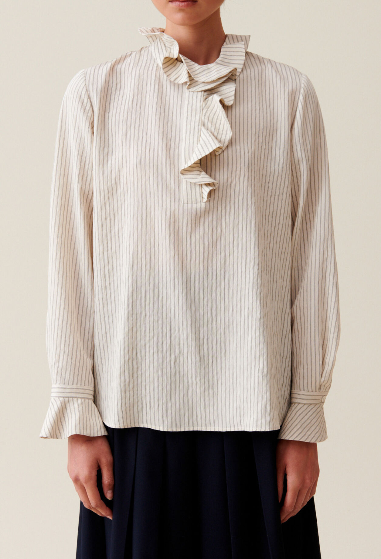 Ruffled Striped Blouse