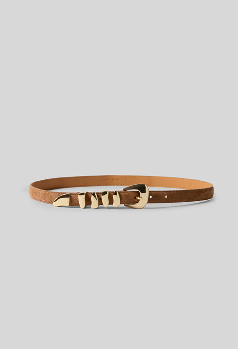 Smooth leather belt organic buckle