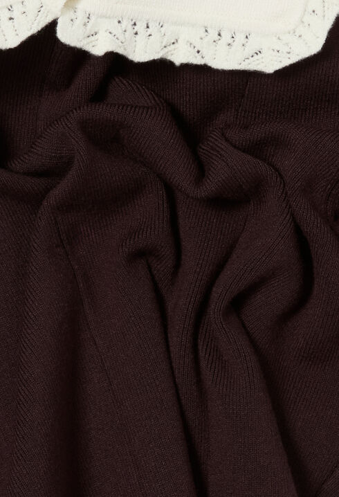 Contrast collar knit skater dress